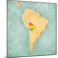 Map Of South America - Bolivia (Vintage Series)-Tindo-Mounted Art Print