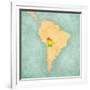 Map Of South America - Bolivia (Vintage Series)-Tindo-Framed Art Print