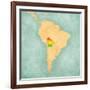 Map Of South America - Bolivia (Vintage Series)-Tindo-Framed Art Print