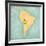 Map Of South America - Bolivia (Vintage Series)-Tindo-Framed Art Print