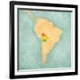 Map Of South America - Bolivia (Vintage Series)-Tindo-Framed Art Print