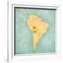 Map Of South America - Bolivia (Vintage Series)-Tindo-Framed Art Print