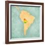 Map Of South America - Bolivia (Vintage Series)-Tindo-Framed Art Print