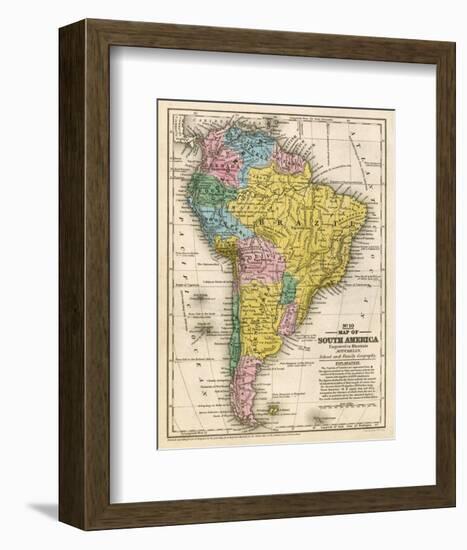 Map of South America, c.1839-Samuel Augustus Mitchell-Framed Art Print