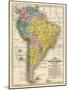 Map of South America, c.1839-Samuel Augustus Mitchell-Mounted Art Print