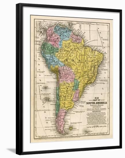 Map of South America, c.1839-Samuel Augustus Mitchell-Framed Art Print