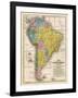 Map of South America, c.1839-Samuel Augustus Mitchell-Framed Art Print