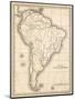 Map of South America, c.1839-Samuel Augustus Mitchell-Mounted Art Print