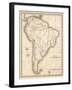 Map of South America, c.1839-Samuel Augustus Mitchell-Framed Art Print