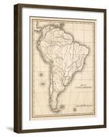 Map of South America, c.1839-Samuel Augustus Mitchell-Framed Art Print