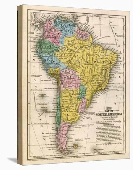 Map of South America, c.1839-Samuel Augustus Mitchell-Stretched Canvas