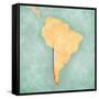 Map Of South America - Chile (Vintage Series)-Tindo-Framed Stretched Canvas