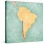 Map Of South America - Chile (Vintage Series)-Tindo-Stretched Canvas