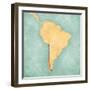 Map Of South America - Chile (Vintage Series)-Tindo-Framed Art Print