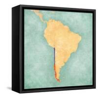 Map Of South America - Chile (Vintage Series)-Tindo-Framed Stretched Canvas