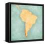 Map Of South America - Chile (Vintage Series)-Tindo-Framed Stretched Canvas