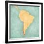 Map Of South America - Chile (Vintage Series)-Tindo-Framed Art Print