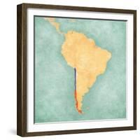 Map Of South America - Chile (Vintage Series)-Tindo-Framed Premium Giclee Print