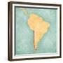 Map Of South America - Chile (Vintage Series)-Tindo-Framed Premium Giclee Print