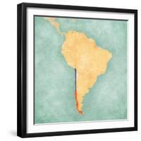 Map Of South America - Chile (Vintage Series)-Tindo-Framed Premium Giclee Print