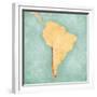 Map Of South America - Chile (Vintage Series)-Tindo-Framed Premium Giclee Print