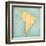 Map Of South America - Chile (Vintage Series)-Tindo-Framed Art Print