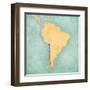 Map Of South America - Chile (Vintage Series)-Tindo-Framed Art Print