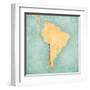 Map Of South America - Chile (Vintage Series)-Tindo-Framed Art Print