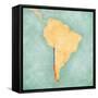 Map Of South America - Chile (Vintage Series)-Tindo-Framed Stretched Canvas