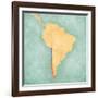 Map Of South America - Chile (Vintage Series)-Tindo-Framed Art Print