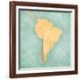 Map Of South America - Chile (Vintage Series)-Tindo-Framed Art Print