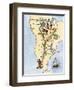 Map of South America, from Sebastian Cabot's Map of the World, c.1544-null-Framed Giclee Print