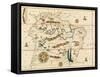 Map of South America from the Spanish Atlas Executed at Messina in 1582 by Joan Martines-null-Framed Stretched Canvas