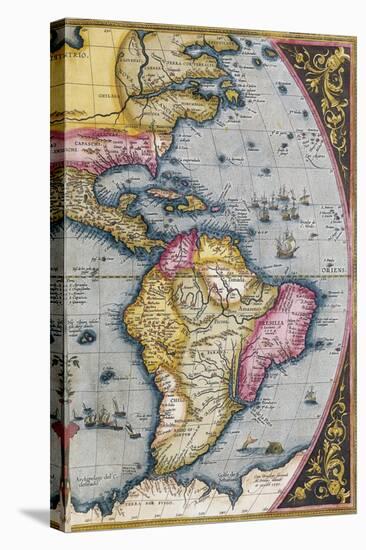 Map of South America, from Theatrum Orbis Terrarum, 1570-Abraham Ortelius-Stretched Canvas