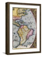 Map of South America, from Theatrum Orbis Terrarum, 1570-Abraham Ortelius-Framed Giclee Print