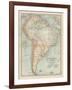 Map of South America. Inset Map of the Isthmus of Panama and the Panama Canal-Encyclopaedia Britannica-Framed Art Print