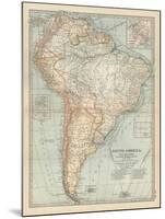 Map of South America. Inset Map of the Isthmus of Panama and the Panama Canal-Encyclopaedia Britannica-Mounted Art Print