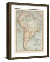 Map of South America. Inset Map of the Isthmus of Panama and the Panama Canal-Encyclopaedia Britannica-Framed Art Print