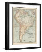 Map of South America. Inset Map of the Isthmus of Panama and the Panama Canal-Encyclopaedia Britannica-Framed Art Print