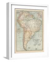 Map of South America. Inset Map of the Isthmus of Panama and the Panama Canal-Encyclopaedia Britannica-Framed Art Print