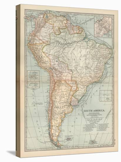 Map of South America. Inset Map of the Isthmus of Panama and the Panama Canal-Encyclopaedia Britannica-Stretched Canvas