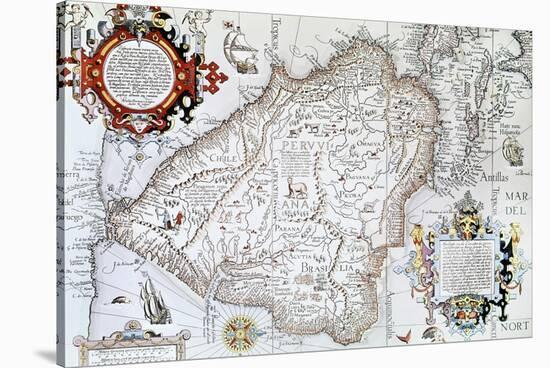 Map of South America, Private Collection, Madrid, Spain-null-Stretched Canvas