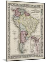 Map of South America showing its political divisions from Mitchell's new general atlas, 1863-Samuel Augustus Mitchell-Mounted Giclee Print