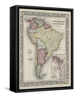 Map of South America showing its political divisions from Mitchell's new general atlas, 1863-Samuel Augustus Mitchell-Framed Stretched Canvas