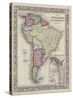 Map of South America showing its political divisions from Mitchell's new general atlas, 1863-Samuel Augustus Mitchell-Stretched Canvas