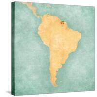 Map Of South America - Suriname (Vintage Series)-Tindo-Stretched Canvas