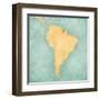 Map Of South America - Suriname (Vintage Series)-Tindo-Framed Art Print