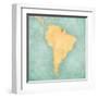 Map Of South America - Suriname (Vintage Series)-Tindo-Framed Art Print