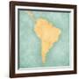 Map Of South America - Suriname (Vintage Series)-Tindo-Framed Art Print