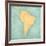 Map Of South America - Suriname (Vintage Series)-Tindo-Framed Art Print